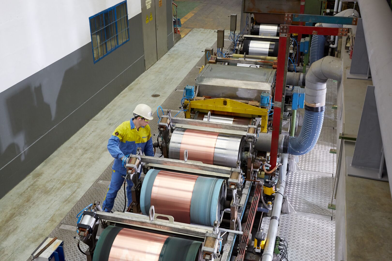 Copper plating line at Tata Steel manufacturing site Copper plating line at Tata Steel manufacturing site